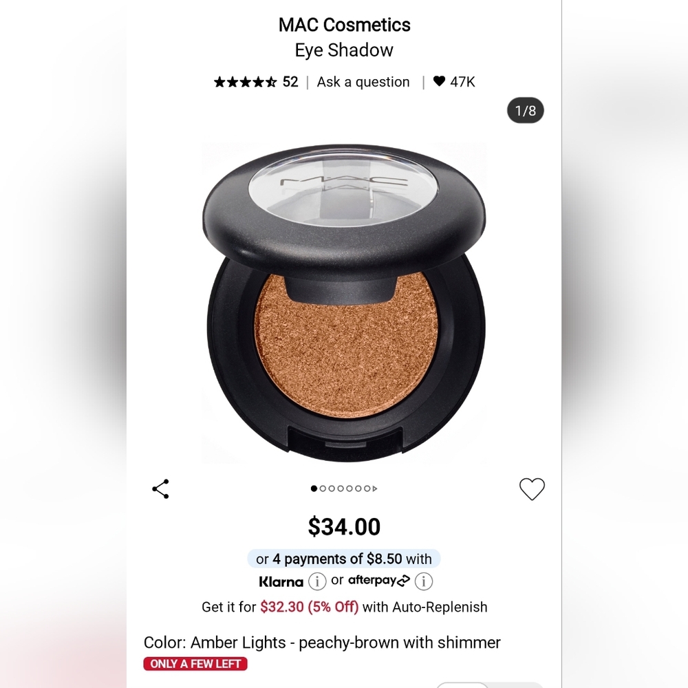 MAC Cosmetics Eyeshadow Amber Light